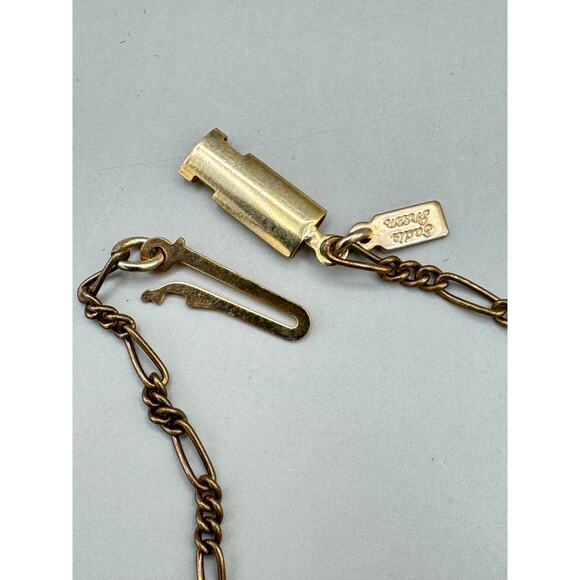 Vintage Sadie Green Antique Style Victorian Pendant Necklace with Red Glass - Picture 10 of 11